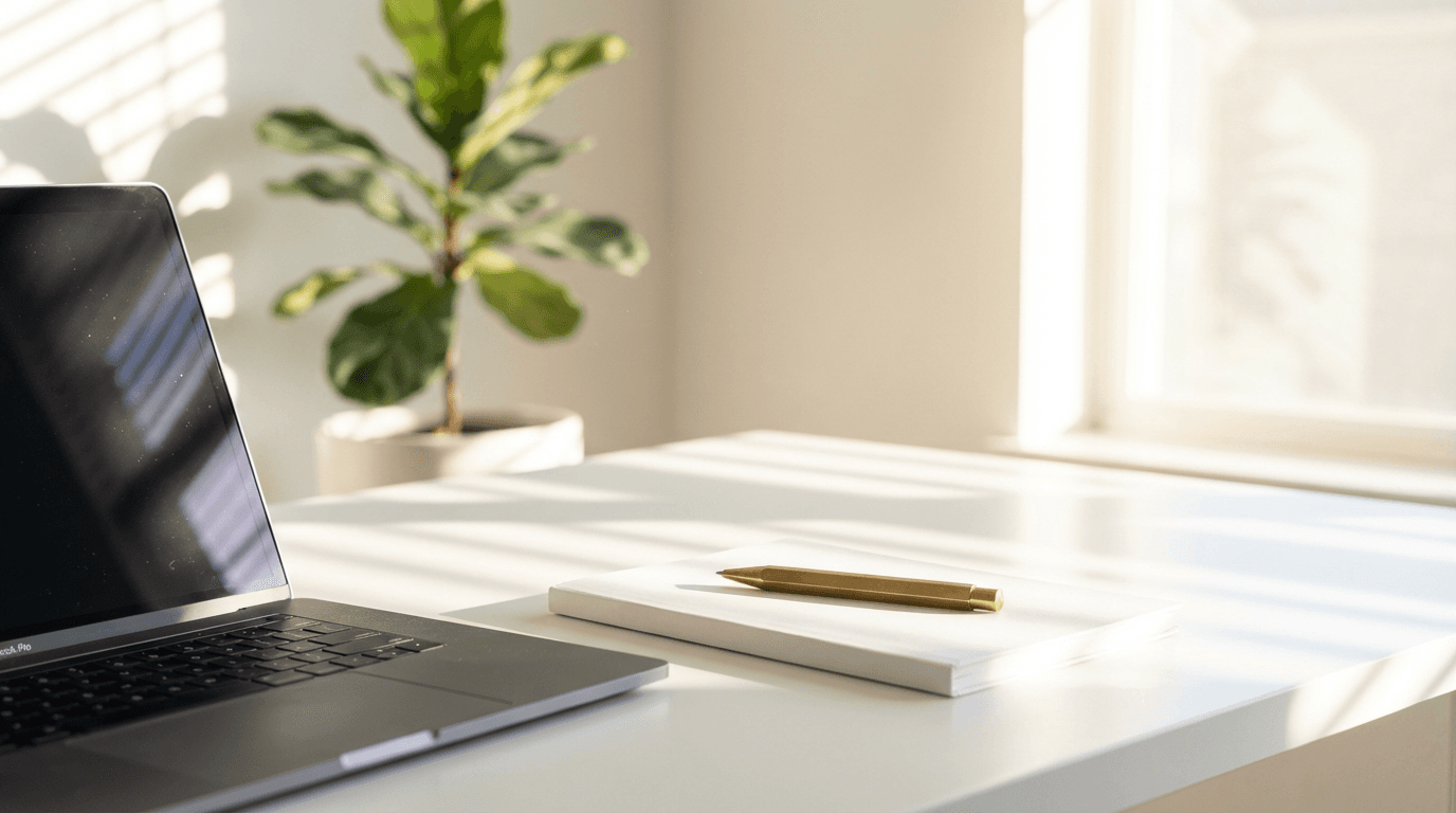 Material list interface on a laptop with building material samples